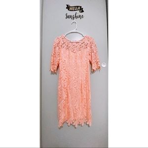 Women Self Sewn Pink Flower Dress